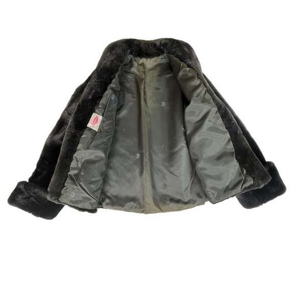 Vintage Kerrybrooke 50s Coat Womens L Gray Fur Sears Roebuck Plush Winter Warm - Picture 7 of 15